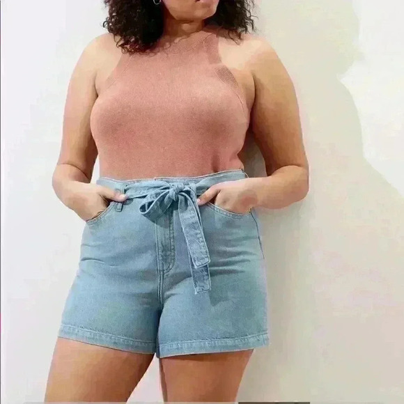 Banana Republic Light Wash Tie-Waist Denim Short - Picture 4 of 8